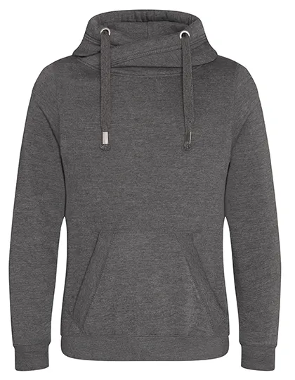 Hoodie mit überkreuztem Kragen und Daumenlöchern