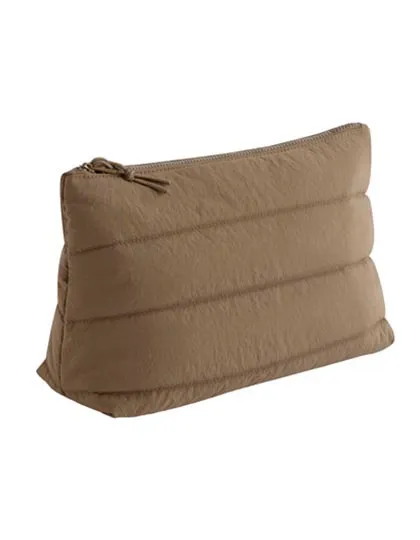 Gesteppte Zubehörtasche in Earthy Green