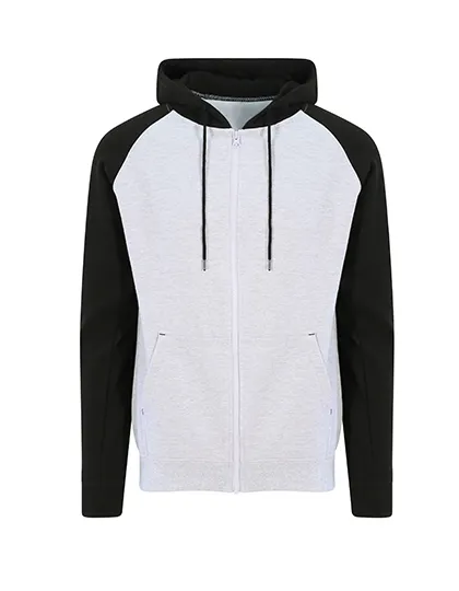 Kapuzen-Sweatjacke mit Kontrastärmeln