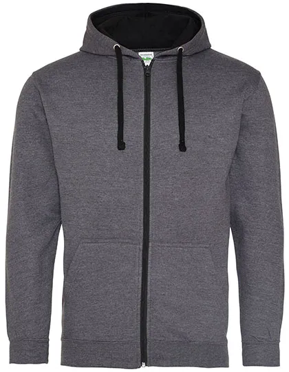Kapuzen-Sweatjacke mit kontrastfarbener Kapuze