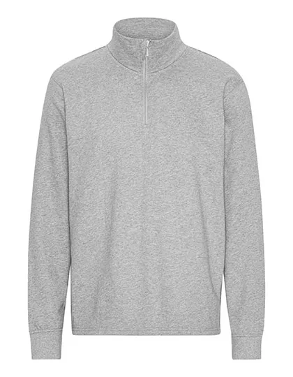Bio-Baumwoll-Sweatshirt mit kurzem Reißverschluss
