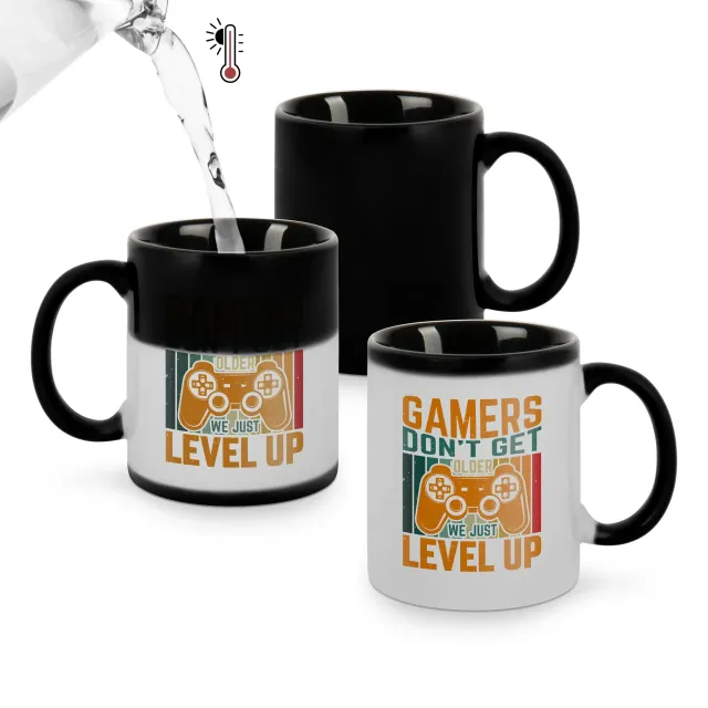 Farbwechseltasse 330 ml, außen schwarz matt, innen glänzend