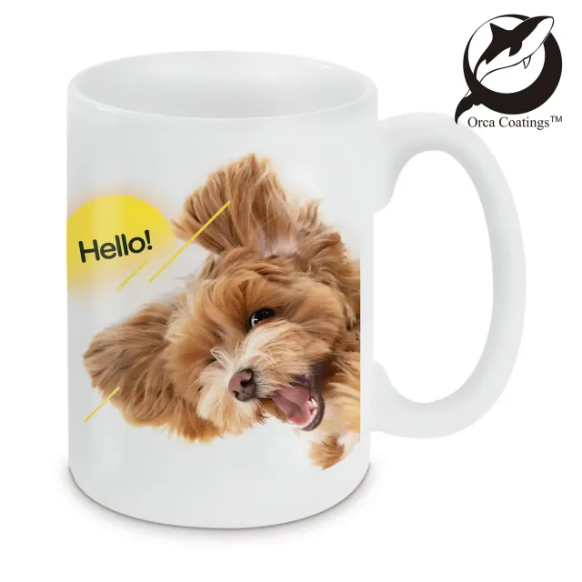 Große Keramiktasse 430 ml, weiß glänzend