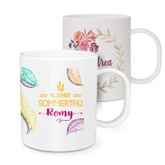 Kunststofftasse 320 ml mit breitem Henkel