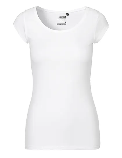 Schmales Damen-T-Shirt mit tiefem Rundhalsausschnitt