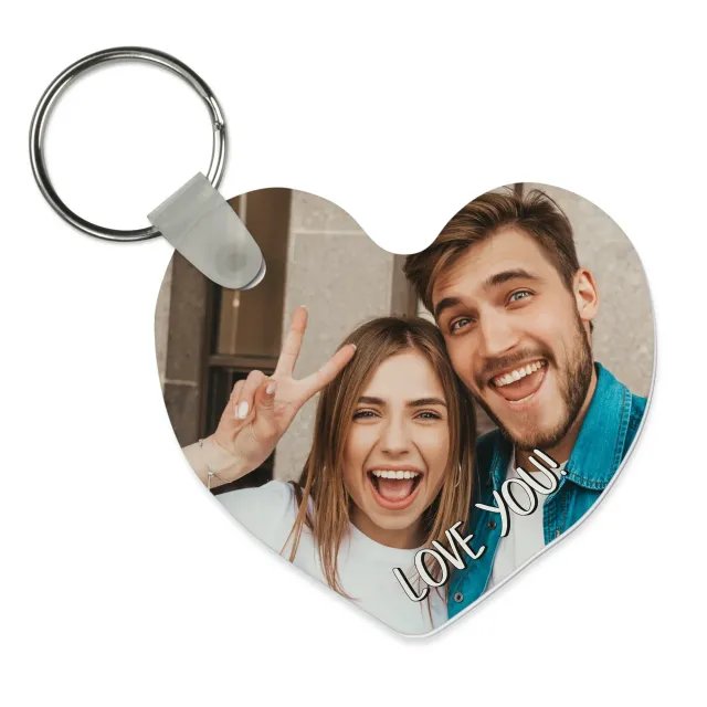 UNISUB Schlüsselanhänger Ø 60 mm Herz,  Weiß-glänzend, 50 St./Karton