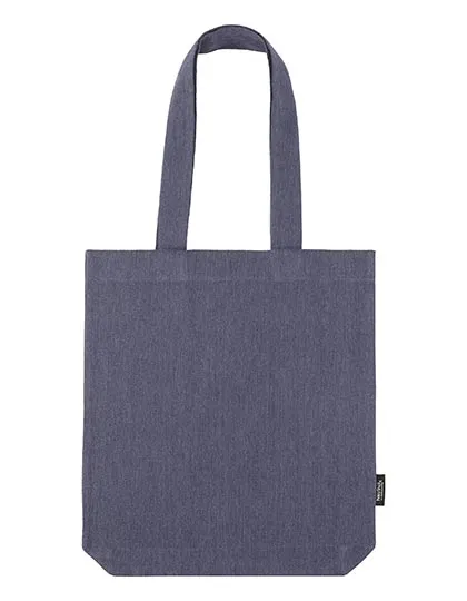 Tasche aus Recycling-Baumwollmix mit langen Henkeln in Navy Melange