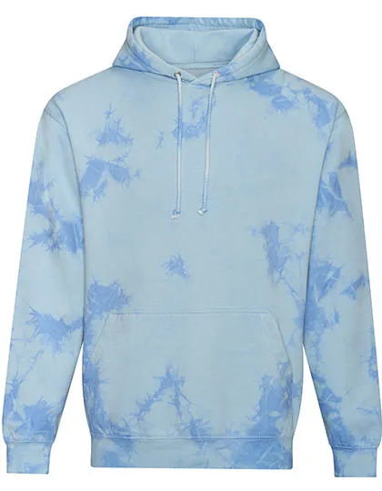 Batik-Hoodie mit Kängurutasche in Blue Cloud