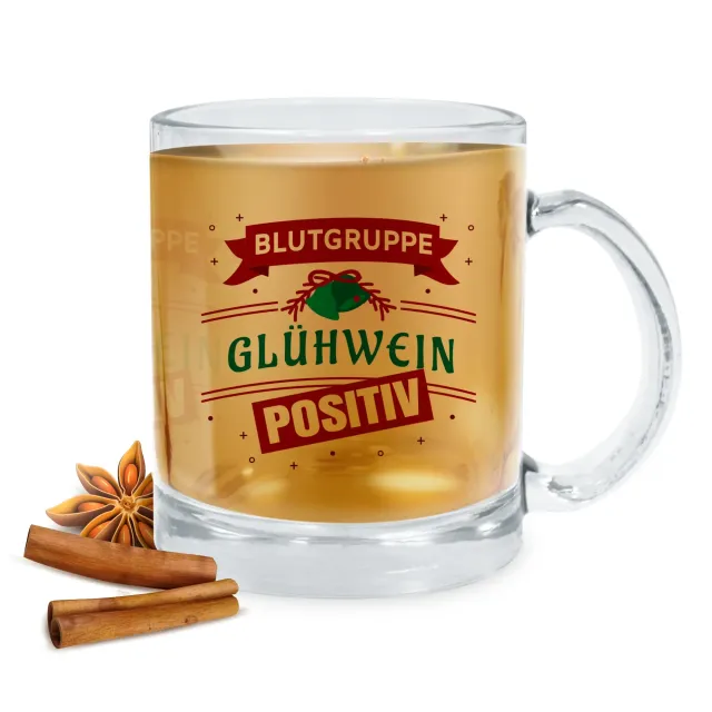 Glastasse 300 ml aus klarem Glas mit Henkel