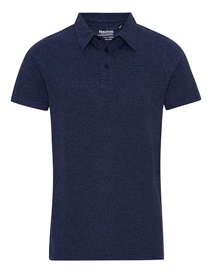 Poloshirt aus recyceltem Baumwollmix in Navy Melange