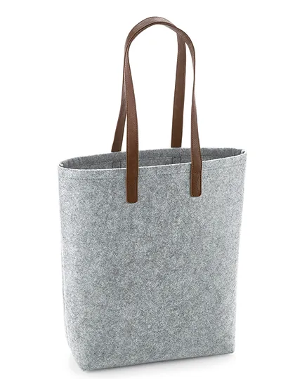 Filz-Schultertasche mit Kunstlederhenkeln, 13 Liter