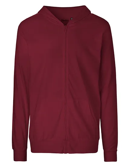 Leichte Unisex-Kapuzenjacke aus Bio-Baumwolle in Bordeaux