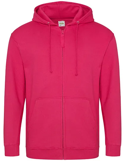 Kapuzen-Sweatjacke aus Baumwollmix in Hot Pink