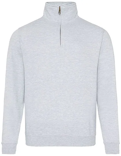 Sweatshirt mit kurzem Reißverschluss in Heather Grey