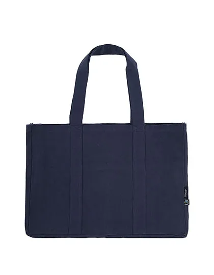 Strandtasche aus Bio-Baumwolle mit Innentaschen in Navy / Navy