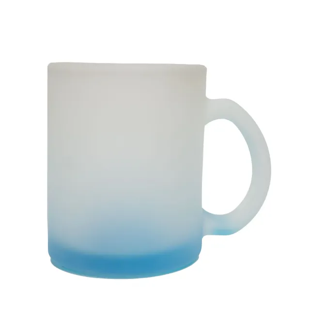 Glastasse 300 ml mit hellblauem Boden