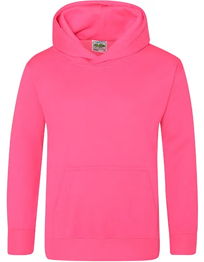 Kinder-Neon-Hoodie ohne Kordelzug in Electric Pink