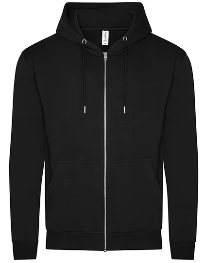 Kapuzen-Sweatjacke aus Bio-Baumwollmix in Deep Black