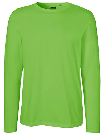 Herren-Langarmshirt aus Bio-Baumwolle in Lime