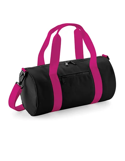Kleine runde Sporttasche, 12 Liter in Black / Fuchsia