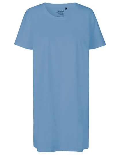 Extra langes Damen-T-Shirt aus Bio-Baumwolle in Dusty Indigo
