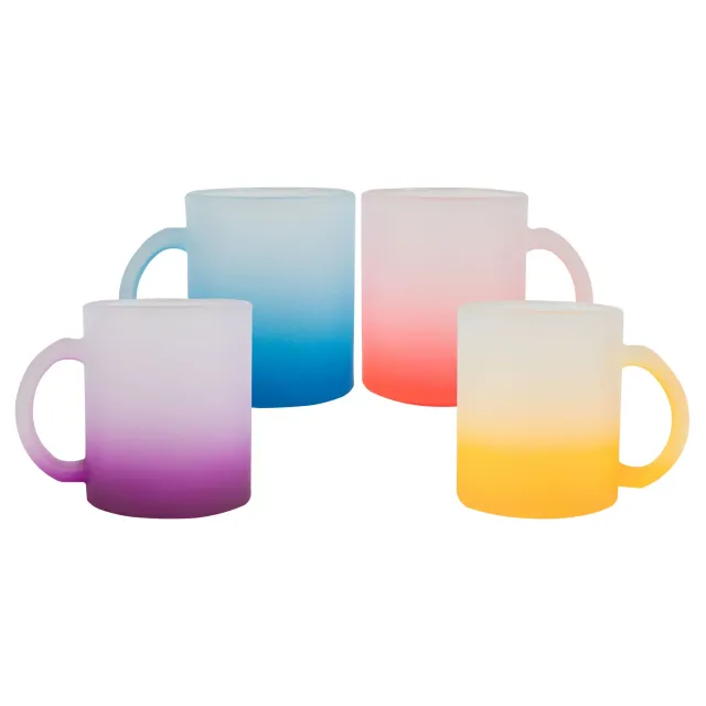 Glastasse 300 ml mit Farbverlauf in Red/Frost