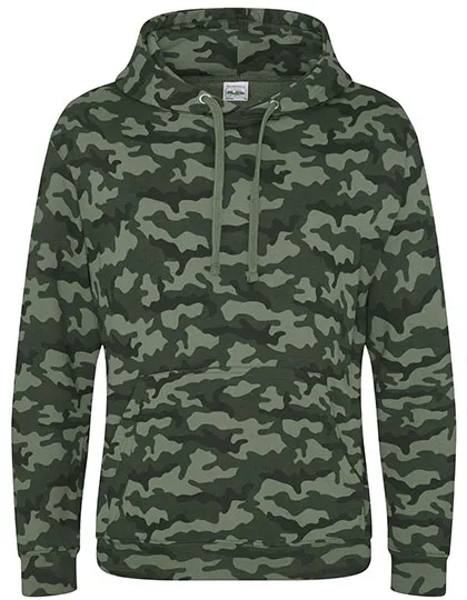 Hoodie mit Tarnmuster und Kängurutasche