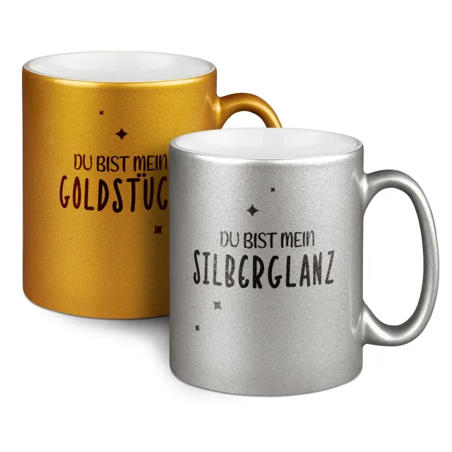 Keramiktasse 300 ml in glänzender Metallic-Optik