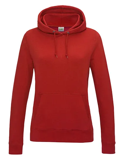 Damen-College-Hoodie mit Kängurutasche in Fire Red