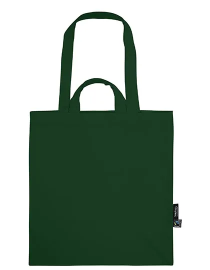 Bio-Baumwolltasche mit langen und kurzen Henkeln in Bottle Green