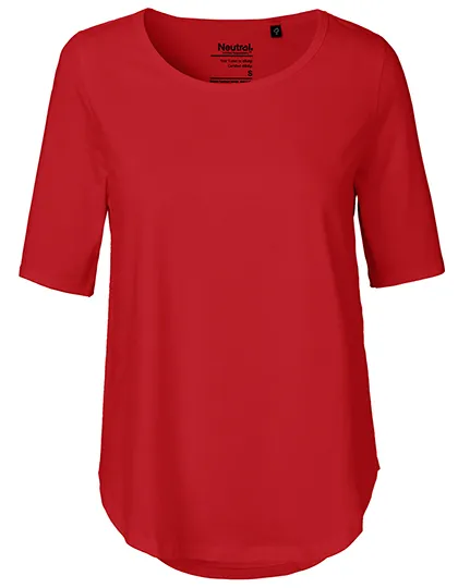 Damen-T-Shirt aus Bio-Baumwolle mit halblangen Ärmeln in Red