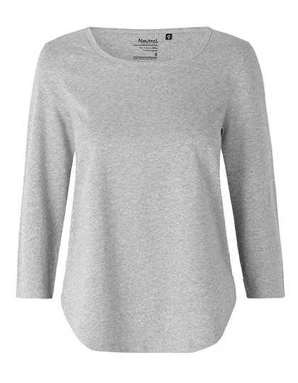 Damen-T-Shirt aus Bio-Baumwolle mit Dreiviertelärmeln in Sport Grey