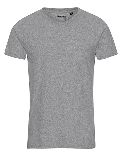 T-Shirt aus recyceltem Baumwollmix, moderner Schnitt in Grey Melange