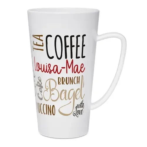 Große Kunststofftasse 480 ml, weiß glänzend