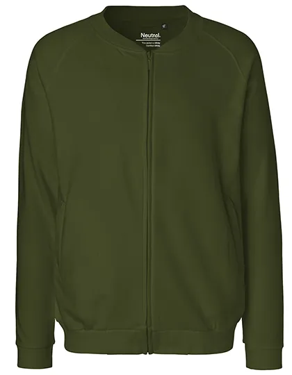 Unisex-Sweatjacke mit Reißverschlusstaschen in Military