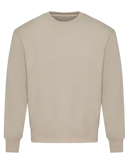 Oversize-Rundhals-Sweatshirt aus Baumwollmix in Natural Stone
