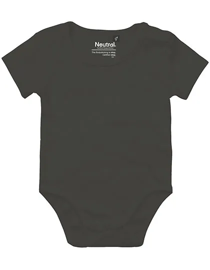 Baby-Kurzarmbody aus Bio-Baumwolle in Charcoal