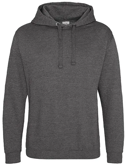 Hoodie mit flachen Kordeln und Rippbündchen in Charcoal (Heather)