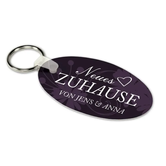 UNISUB Alu-Schlüsselanhänger weiß Oval, Größe 34 x 63 x 1 mm, beidseitig bedruckbar