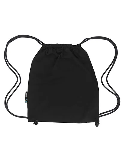 Turnbeutel aus Bio-Baumwolle mit dicken Kordeln in Black