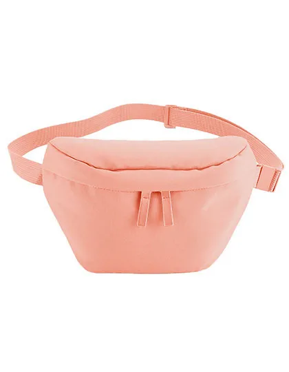 Bauchtasche aus recyceltem Polyester mit Rückfach in Peach