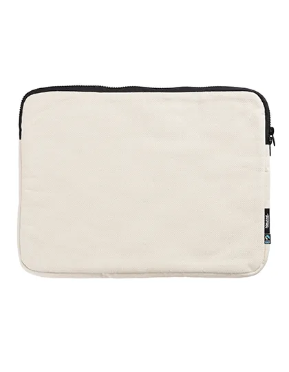 Gepolsterte 15-Zoll-Laptoptasche aus Bio-Baumwolle in Nature