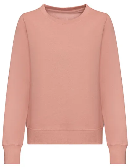 Damen-Rundhals-Sweatshirt aus Baumwollmix in Dusty Pink